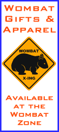 Wombat apparel and gift items for the whole family: t-shirts, sweatshirts, mugs, stickers, magnets and more.
