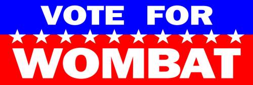 Vote For Wombat Banner
